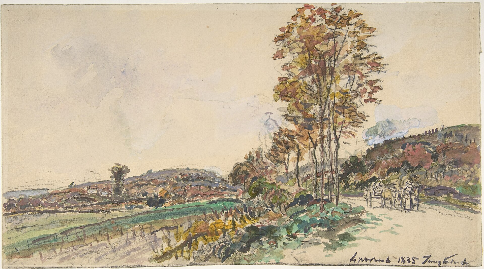 Road near La Cote-Saint-Andre by Johan Barthold Jongkind